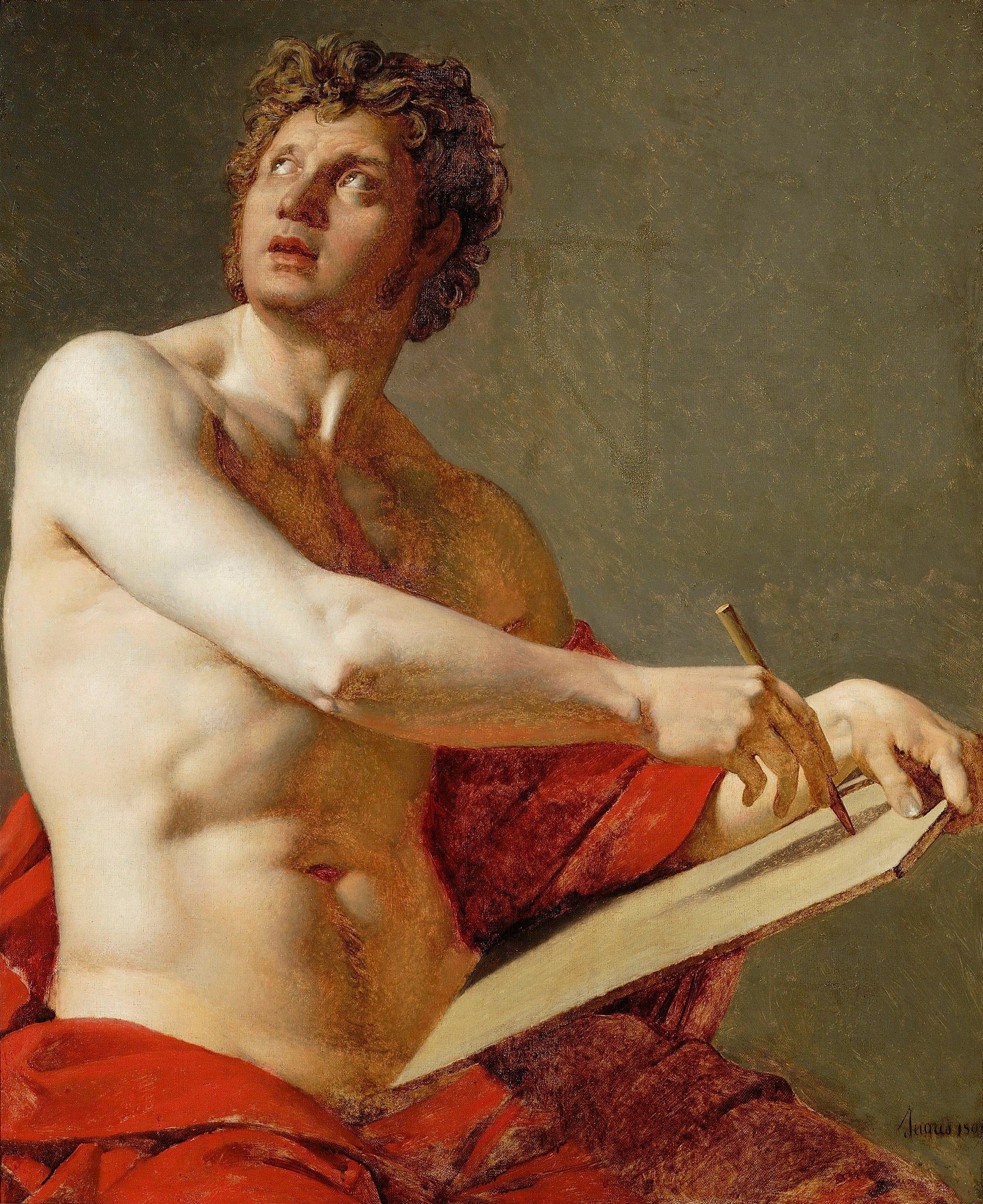 L'Étude académique d'un torse masculin - Jean-Auguste-Dominique Ingres