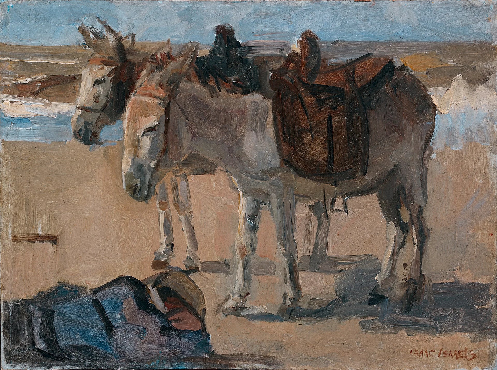 Deux ânes - Isaac Israëls image 1 reproduction artisanale de tableau