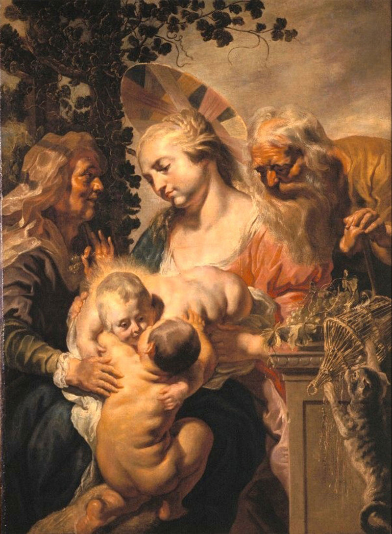 La Sainte Famille avec sainte Élisabeth et l'Enfant saint Jean-Baptiste - Jacob Jordaens