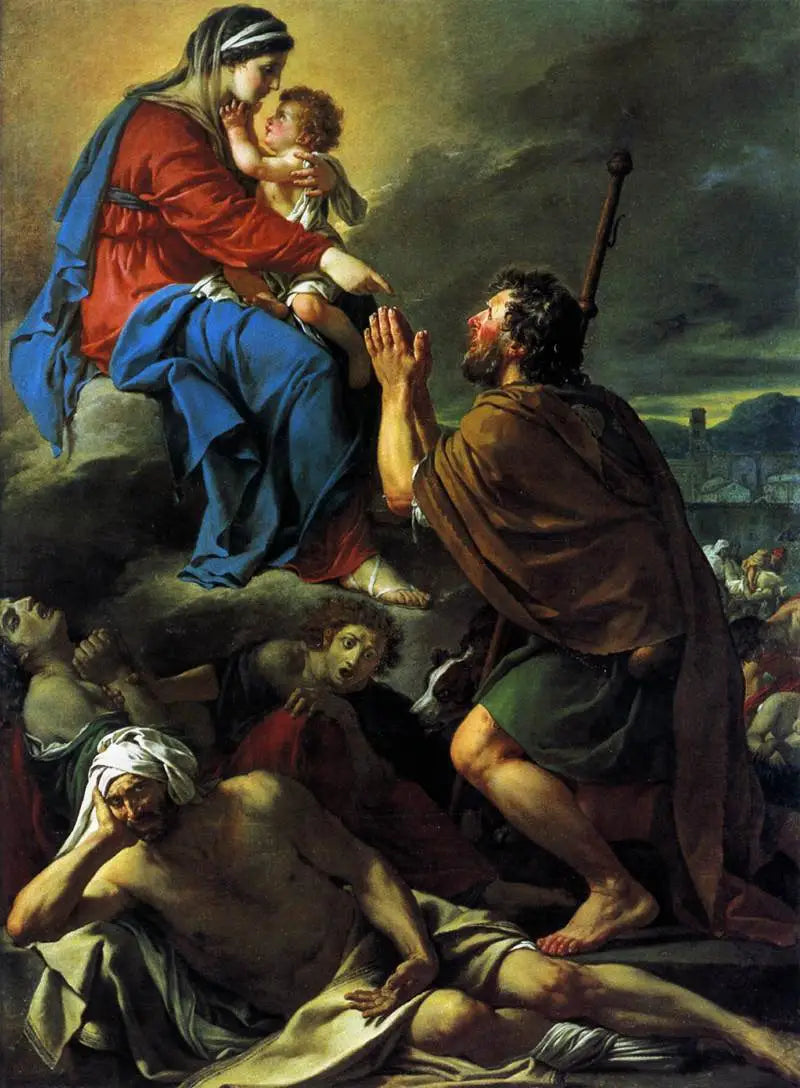 Reproduction du tableau « Saint Roch intercédant auprès de la Vierge - Jacques-Louis David » par Alpha Reproduction en peinture à l’huile