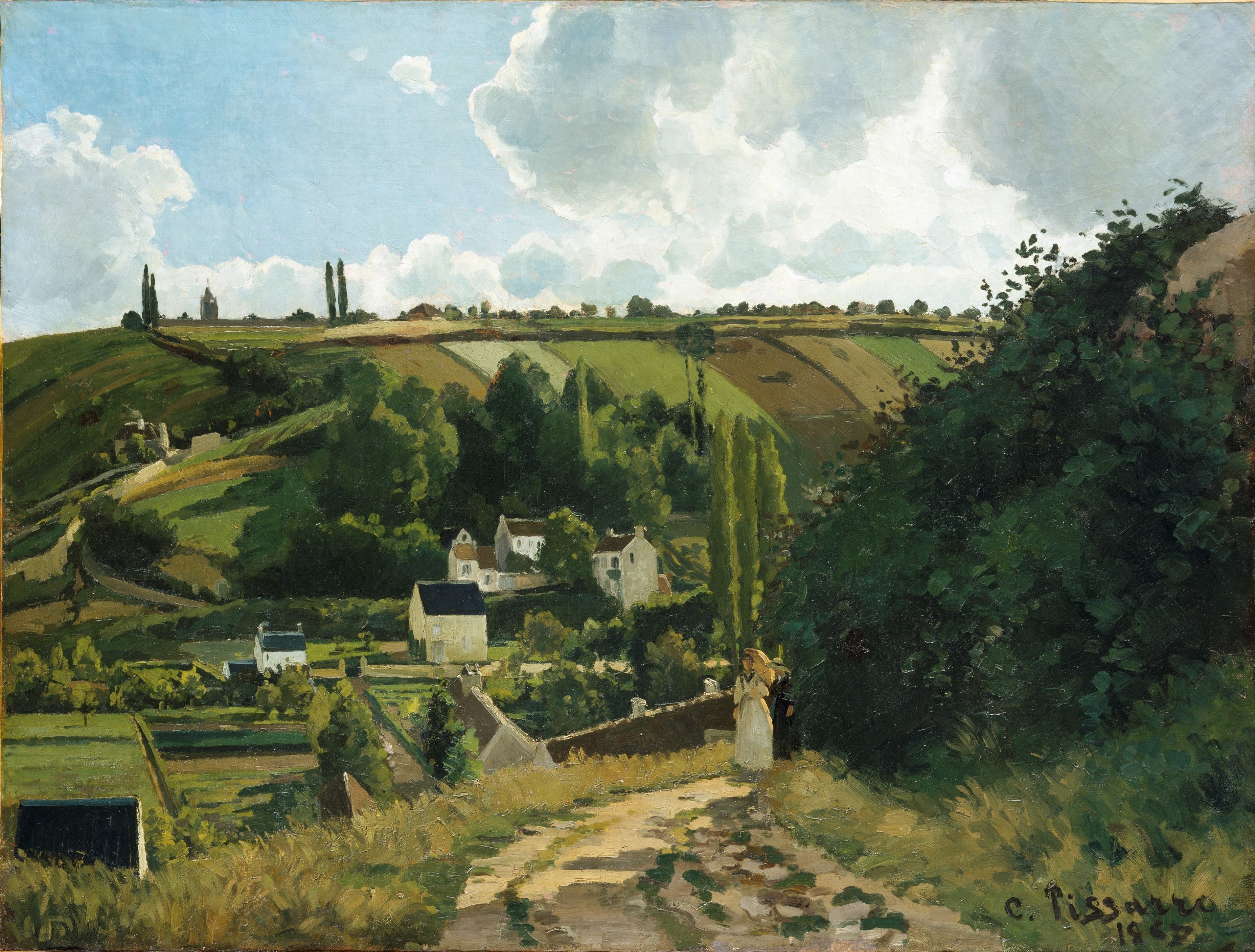 Reproduction du tableau « La côte du Jallais, Pontoise - Camille Pissarro » par Alpha Reproduction en peinture à l’huile