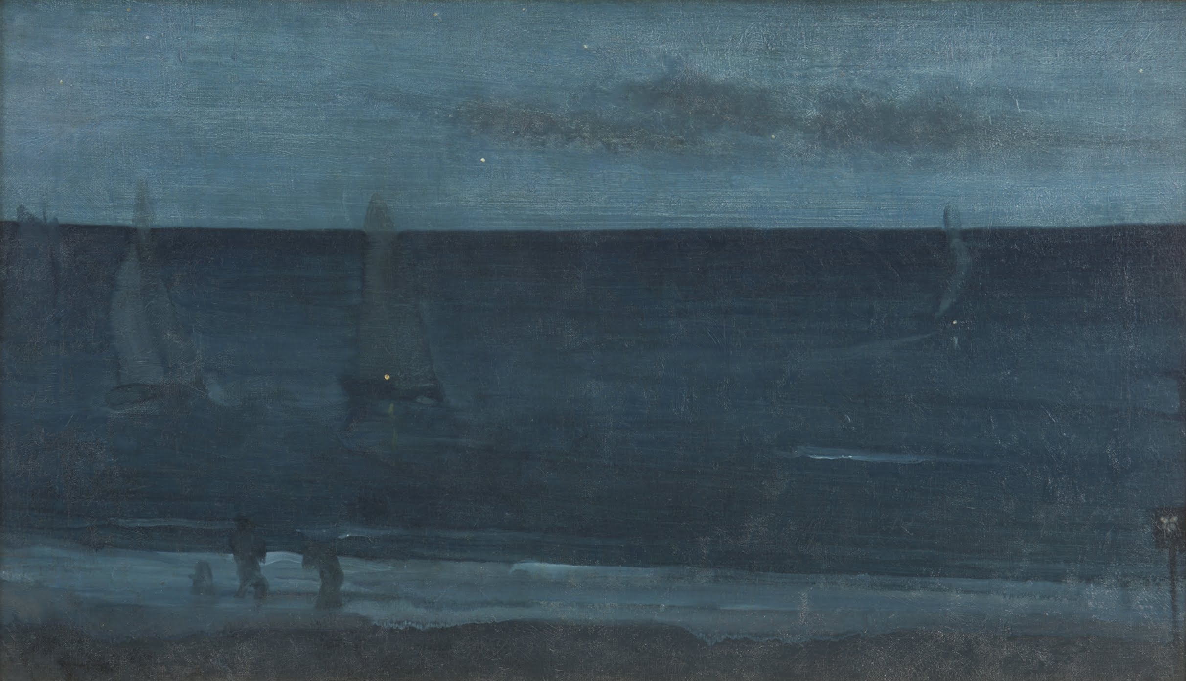 Reproduction du tableau « Nocturne : Bleu et Argent — Bognor - James Abbott McNeill Whistler » par Alpha Reproduction en peinture à l’huile