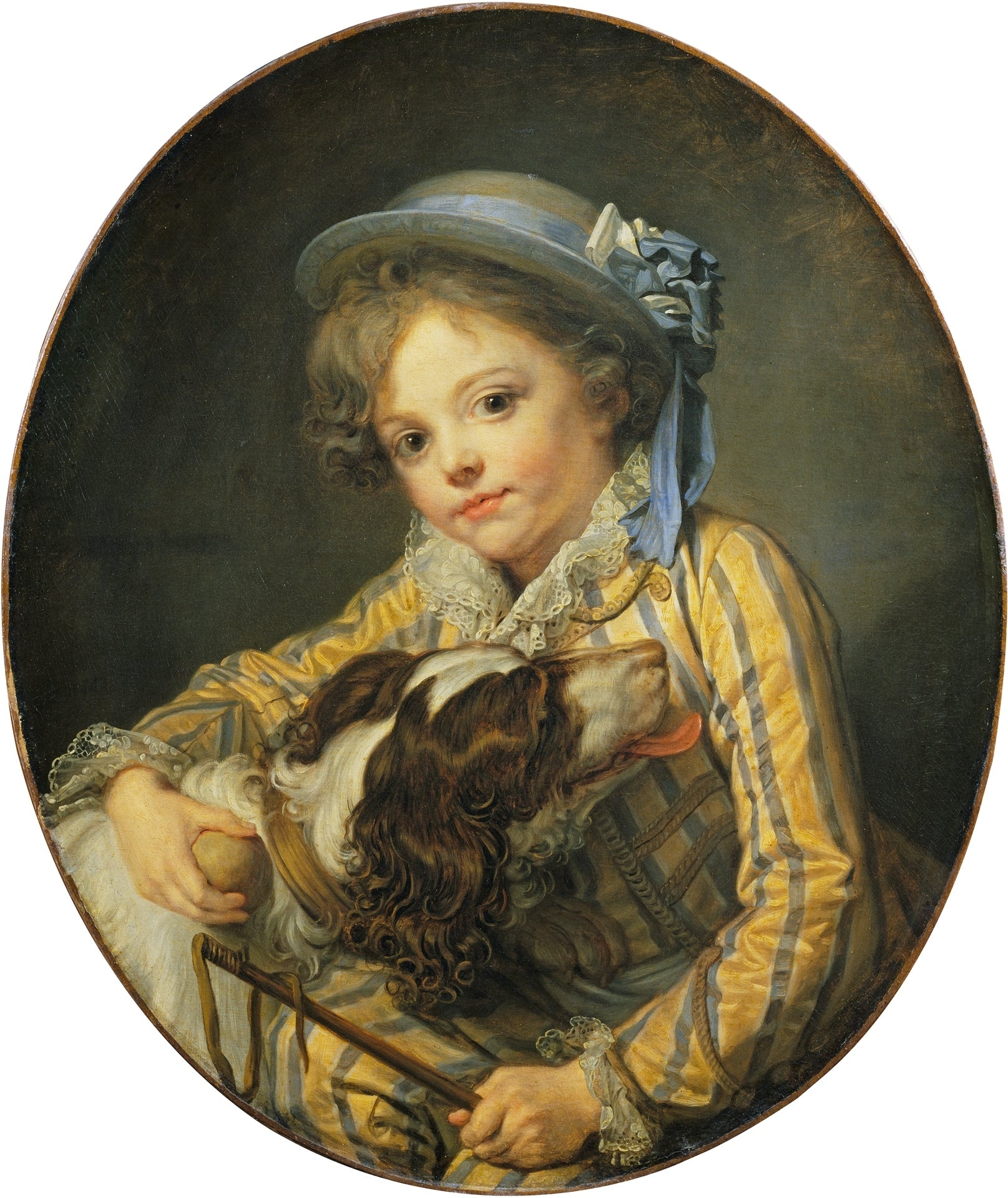Garçon avec un chien - Jean-Baptiste Greuze