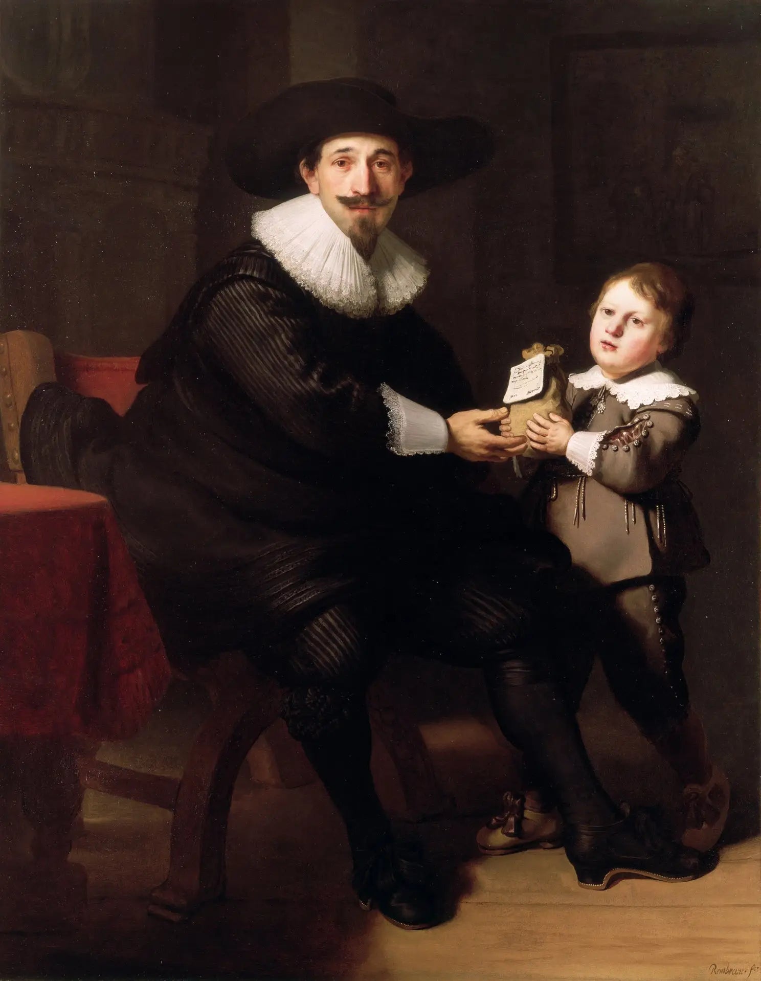 Reproduction du tableau « Portraits de Jean Pellicorne et de son fils Casper - Rembrandt » par Alpha Reproduction en peinture à l’huile