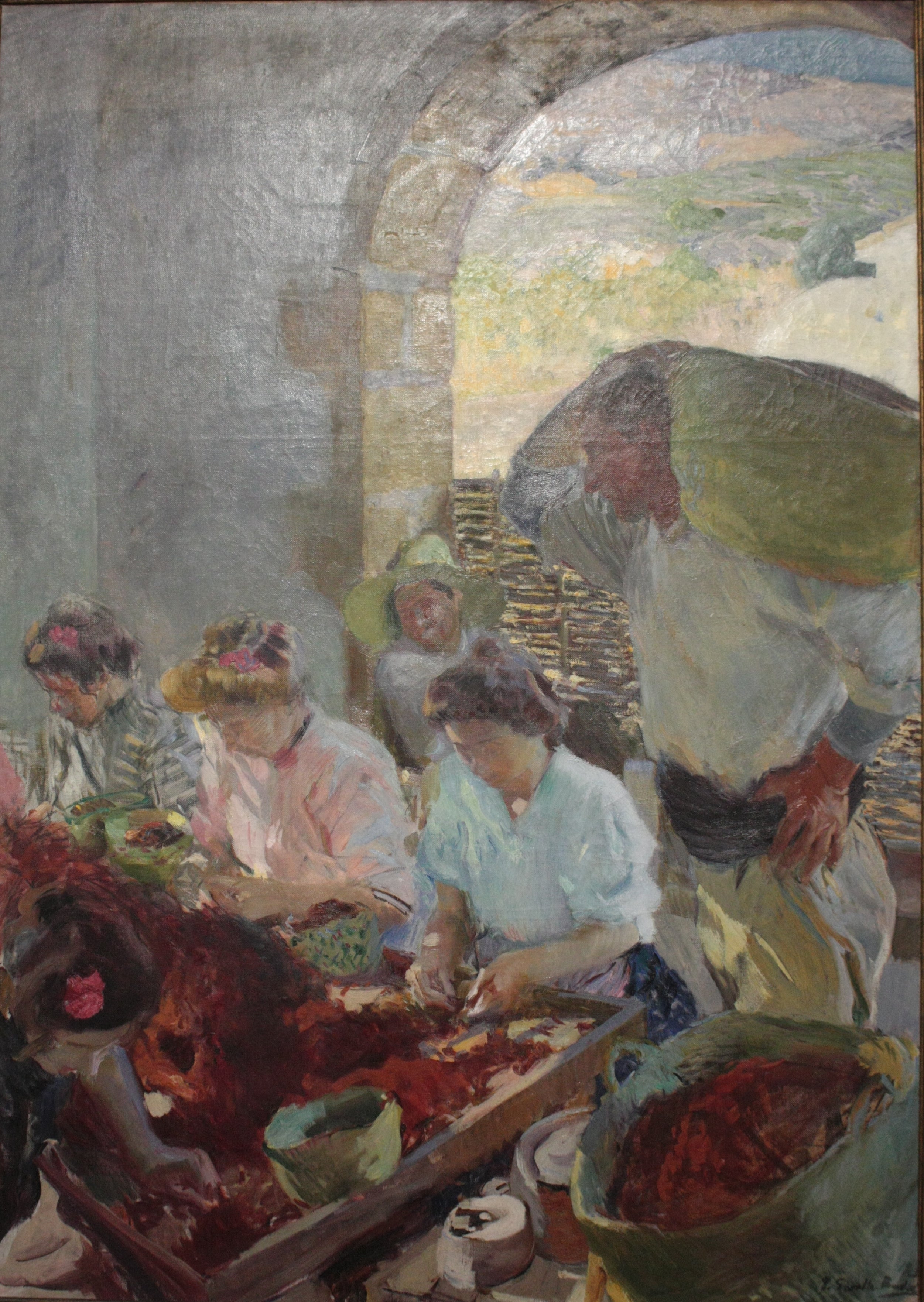 Reproduction du tableau « La Préparation des raisins secs - Joaquín Sorolla » par Alpha Reproduction en peinture à l’huile
