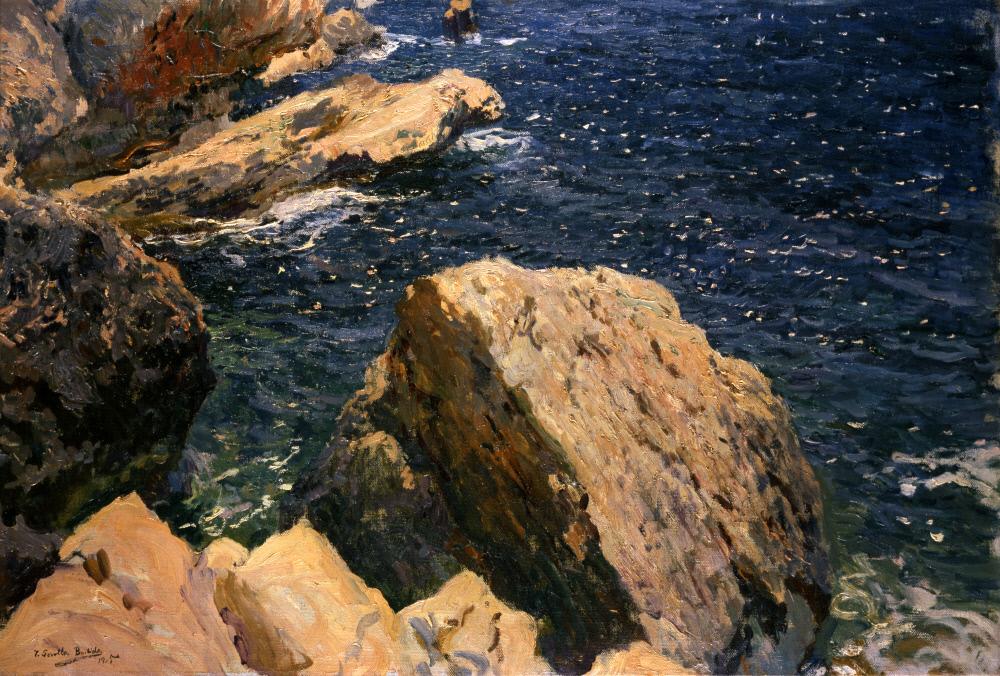 Reproduction du tableau « Rochers du Cap, Jávea - Joaquín Sorolla » par Alpha Reproduction en peinture à l’huile