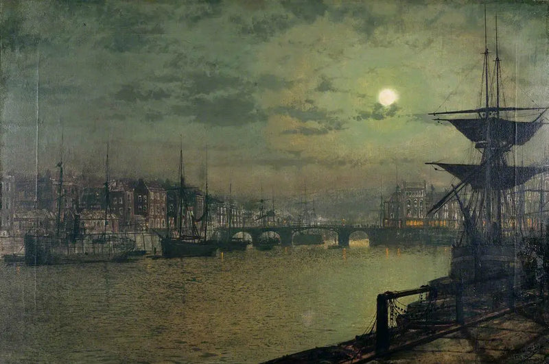 Appâter les lignes, Whitby - John Atkinson Grimshaw