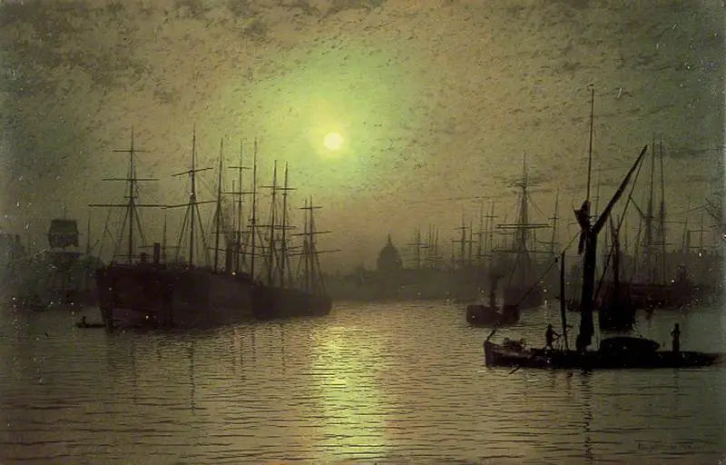 Tombée de la nuit sur la Tamise - John Atkinson Grimshaw