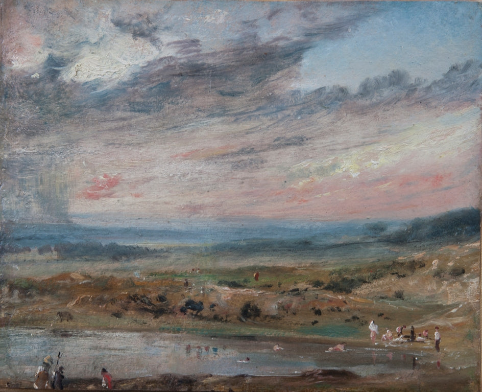 Hampstead Heath, avec étang et baigneurs - John Constable