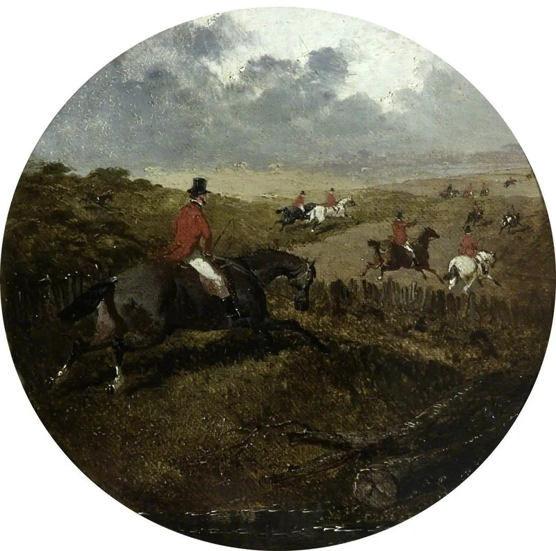 Huit scènes circulaires de chasse au renard : les chiens crient à pleins poumons, suivis par le champ - John Frederick Herring, Sr.