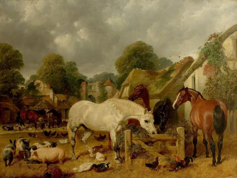 Chevaux dans un enclos - John Frederick Herring Sr. - Alpha Reproduction
