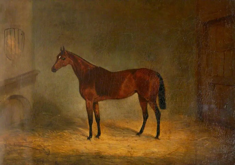 « Lady Liverpool », un cheval bai dans une écurie - John Frederick Herring, Sr.
