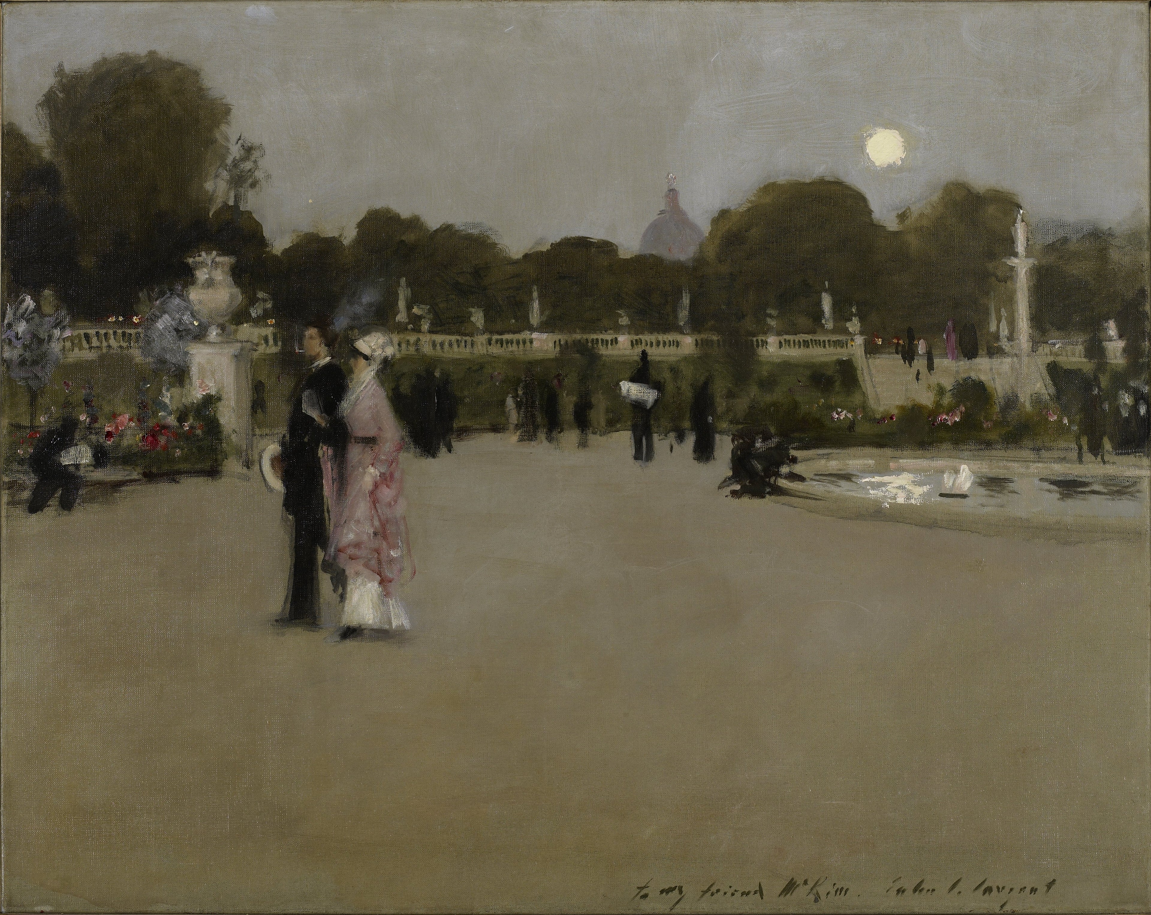 Reproduction du tableau « Jardins du Luxembourg au crépuscule - John Singer Sargent » par Alpha Reproduction en peinture à l’huile