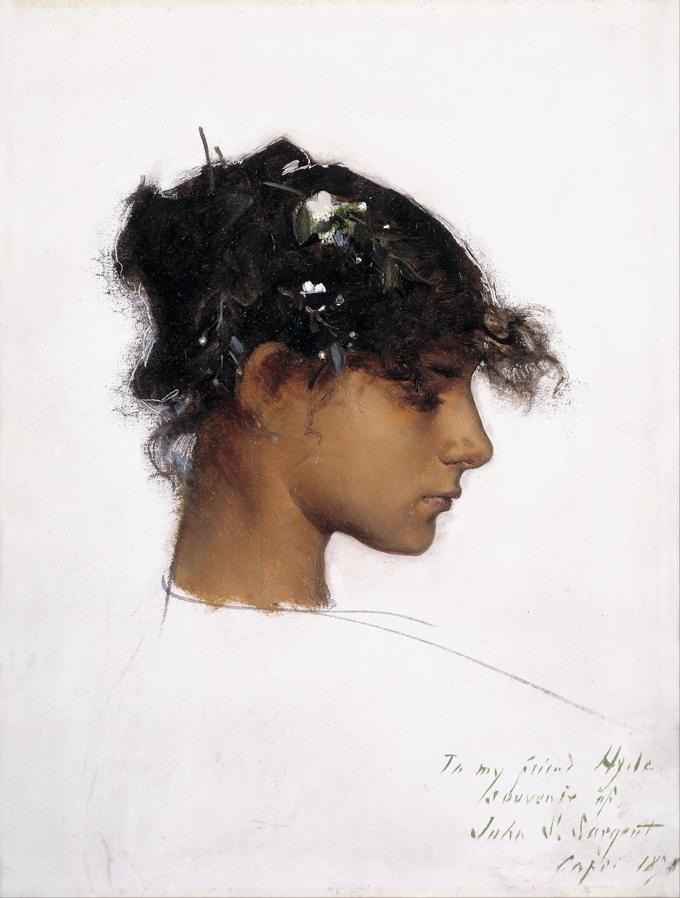Reproduction du tableau « Rosina Ferrara, Tête d'une fille de Capri - John Singer Sargent » par Alpha Reproduction en peinture à l’huile