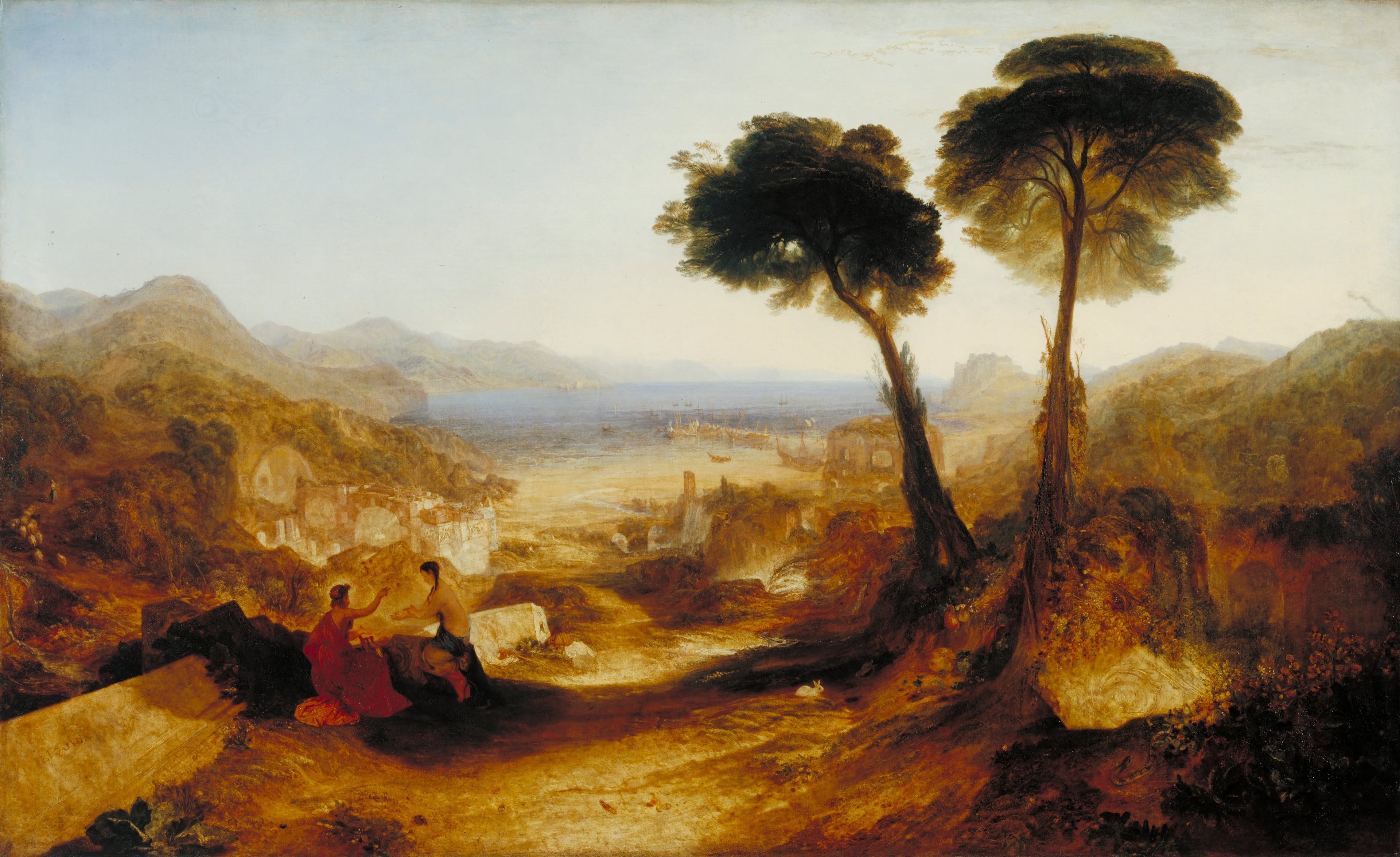 Reproduction du tableau « The Bay of Baiae, with Apollo and the Sibyl - J. M. W. Turner » par Alpha Reproduction en peinture à l’huile