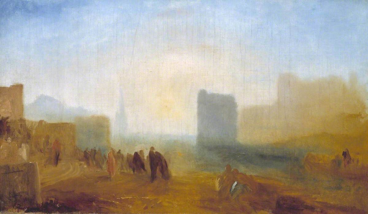 Reproduction du tableau « Classical Harbour Scene; possibly based on Le Havre - J. M. W. Turner » par Alpha Reproduction en peinture à l’huile