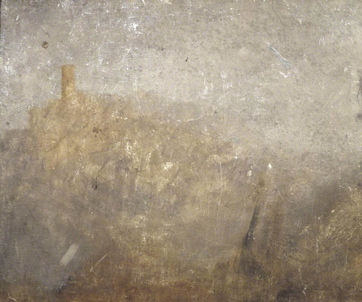 Reproduction du tableau « Hilly Landscape with Tower - J. M. W. Turner » par Alpha Reproduction en peinture à l’huile