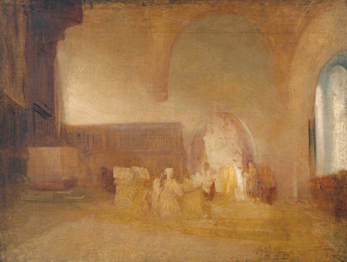 Reproduction du tableau « Scene in a Church or Vaulted Hall - J. M. W. Turner » par Alpha Reproduction en peinture à l’huile