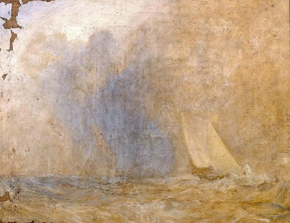 Reproduction du tableau « Seascape with a Yacht (?) - J. M. W. Turner » par Alpha Reproduction en peinture à l’huile