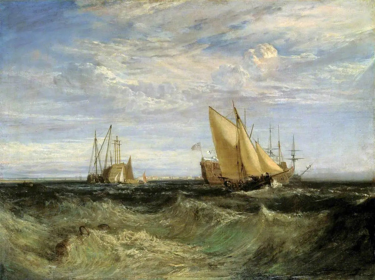 Reproduction du tableau « The Confluence of the Thames and the Medway - J. M. W. Turner » par Alpha Reproduction en peinture à l’huile