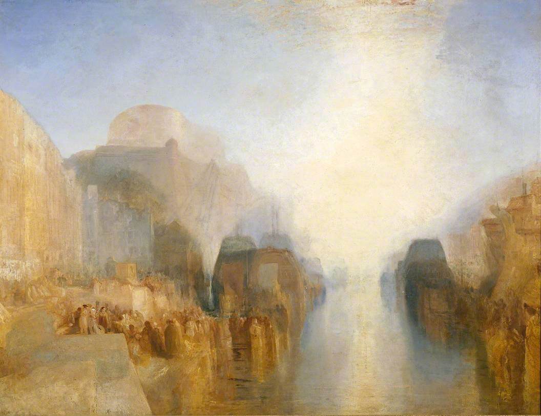 Reproduction du tableau « The Harbour of Brest: The Quayside and Château - J. M. W. Turner » par Alpha Reproduction en peinture à l’huile