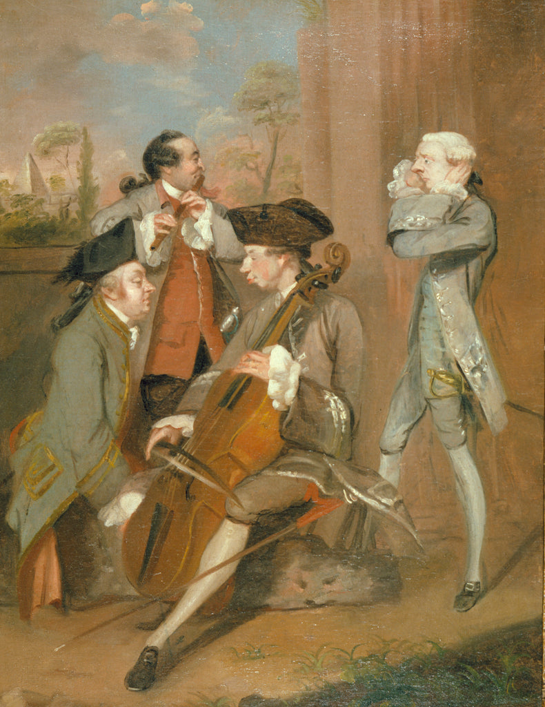Un groupe de caricatures : Sir Charles Turner, M. Cook, M. John Woodyeare et le révérend Dr William Drake - Joshua Reynolds
