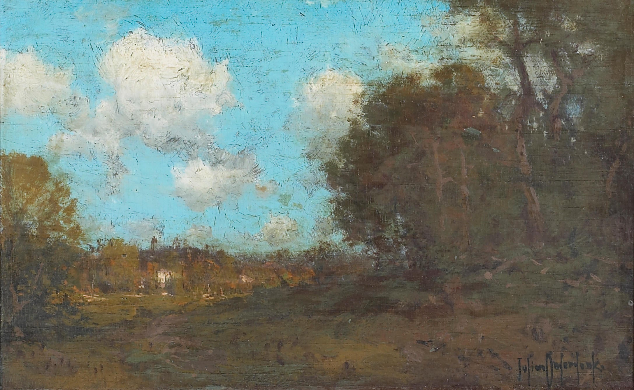 Ciel bleu au-dessus d'un paysage boisé - Julian Onderdonk