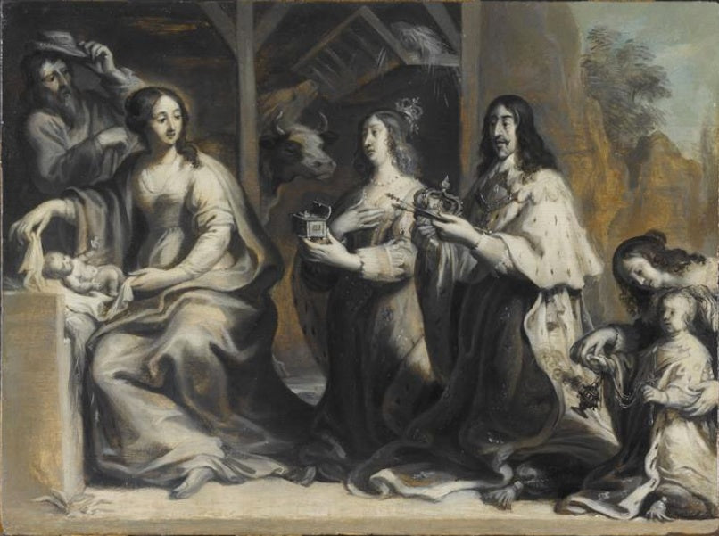Louis XIII et Anne d'Autriche offrant le royaume à la Vierge lors de la Nativité - Juste d'Egmont
