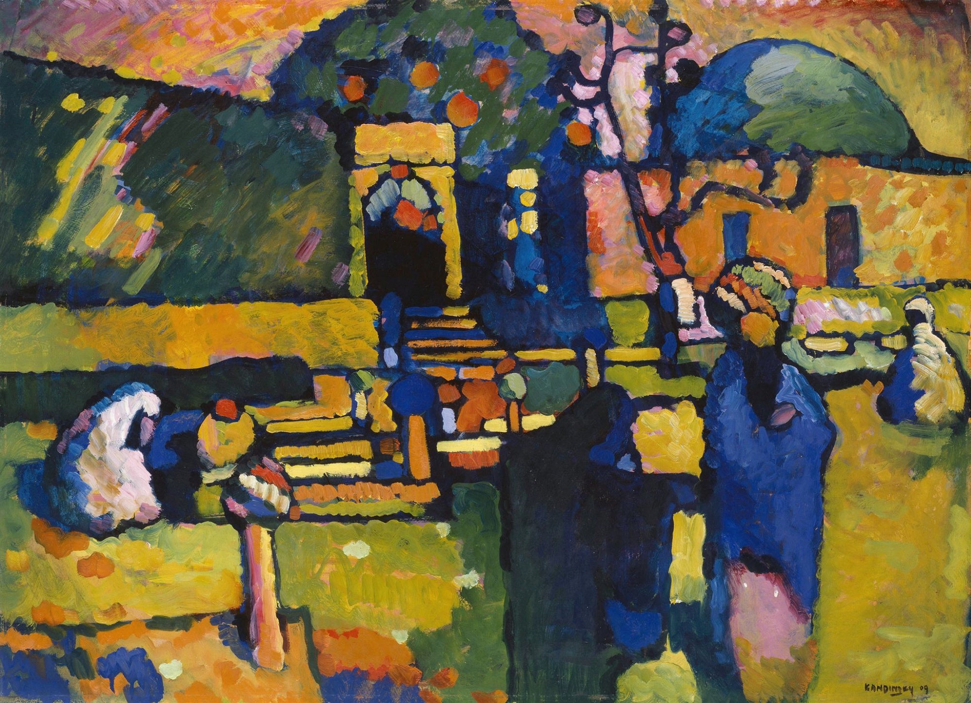Reproduction du tableau « Arabes (cimetière) - Vassily Kandinsky » par Alpha Reproduction en peinture à l’huile