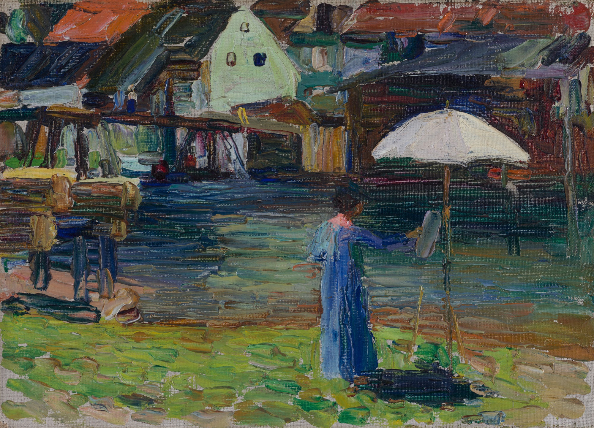 Reproduction du tableau « Kallmünz - Gabriele Münter tableau I - Vassily Kandinsky » par Alpha Reproduction en peinture à l’huile