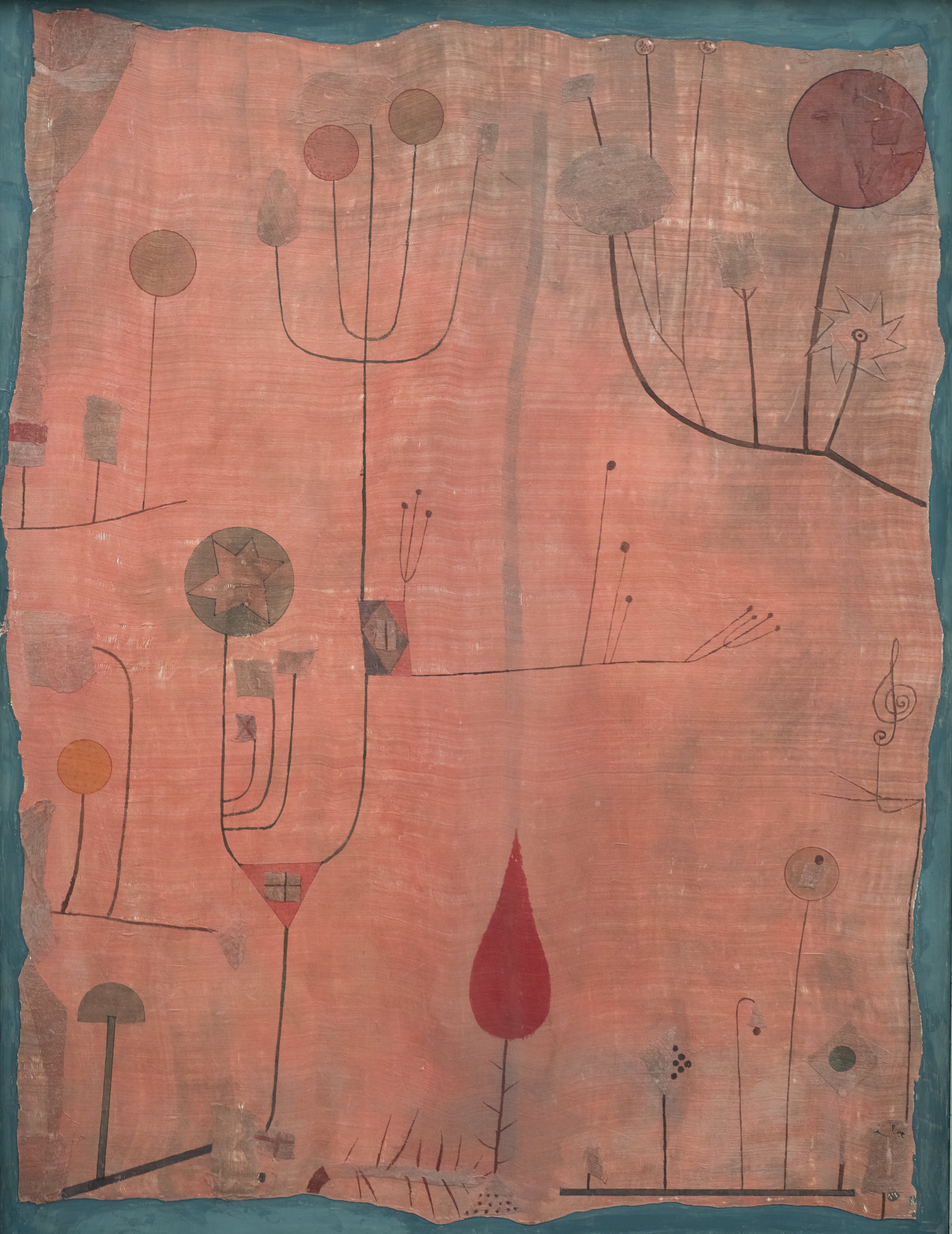 Fruits sur fond rouge - Paul Klee