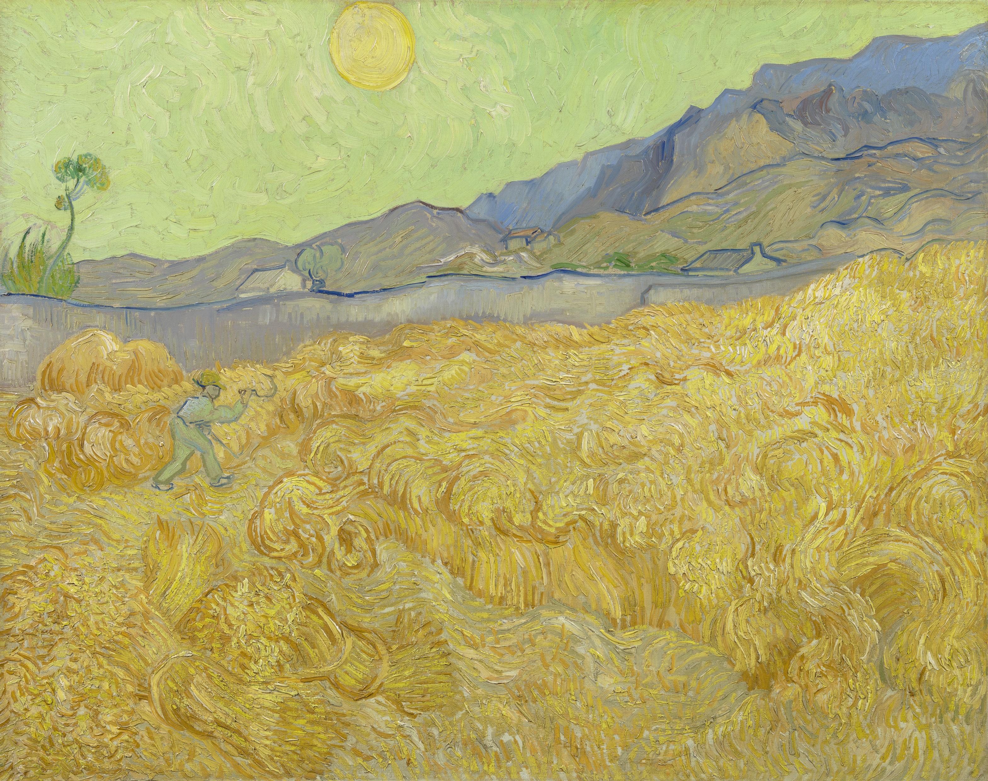 Reproduction du tableau « Champ de blé avec une faucheuse - Vincent van Gogh » par Alpha Reproduction en peinture à l’huile