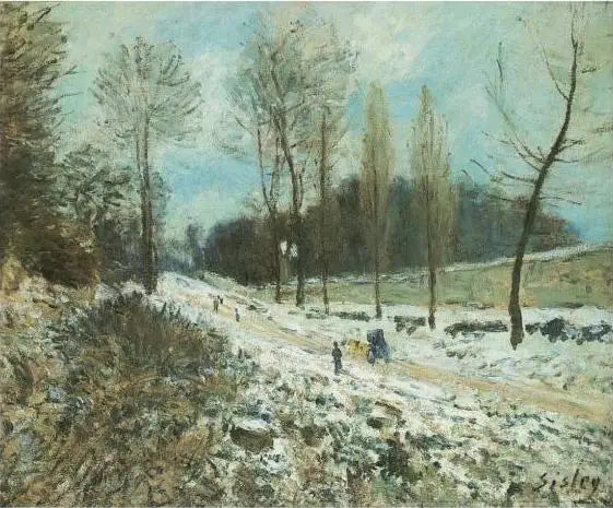 La Côte du Cœur-Volant à Marly sous la neige - Alfred Sisley