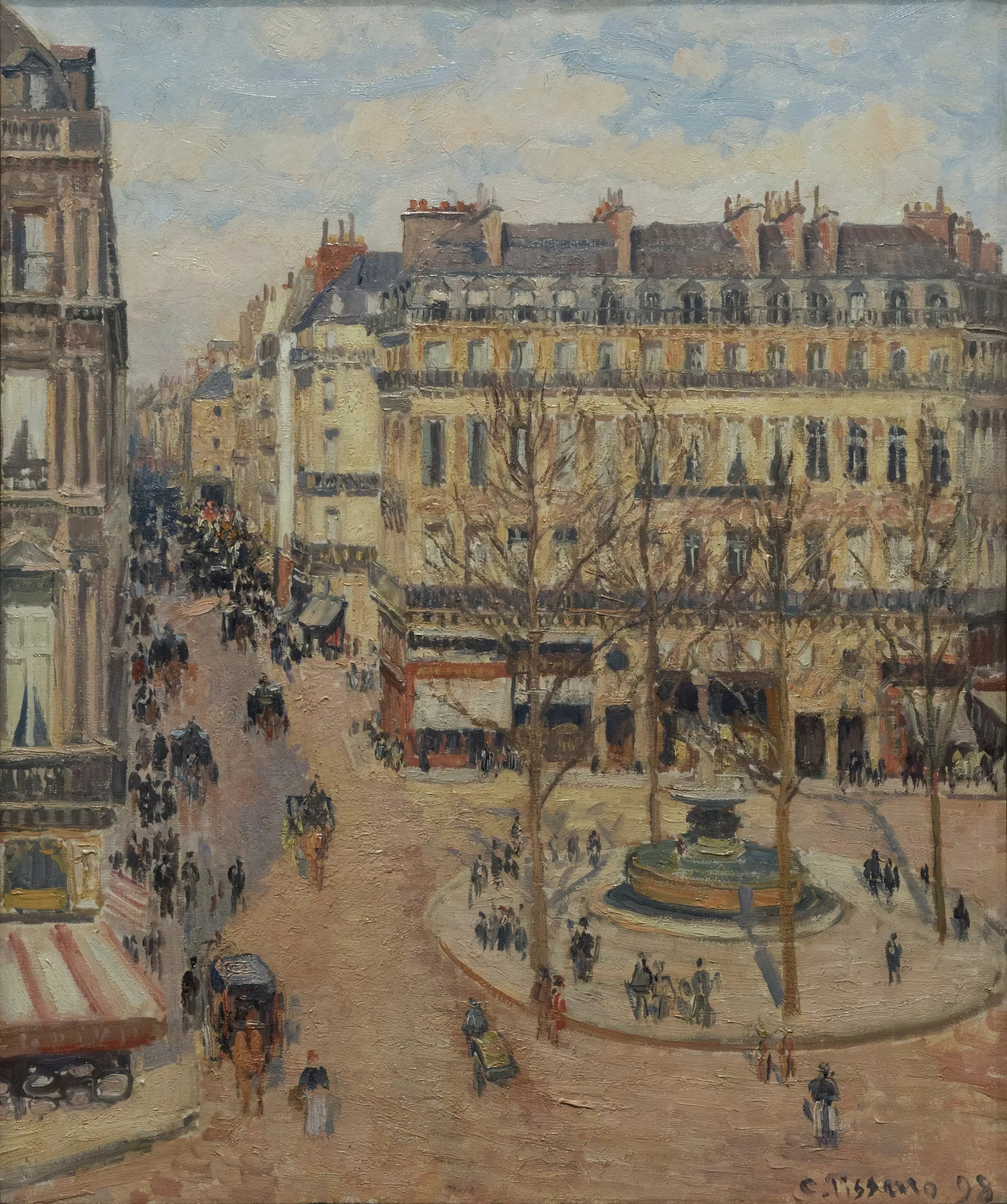 Reproduction du tableau « La rue Saint-Honoré, matin, effet de soleil - Camille Pissarro » par Alpha Reproduction en peinture à l’huile