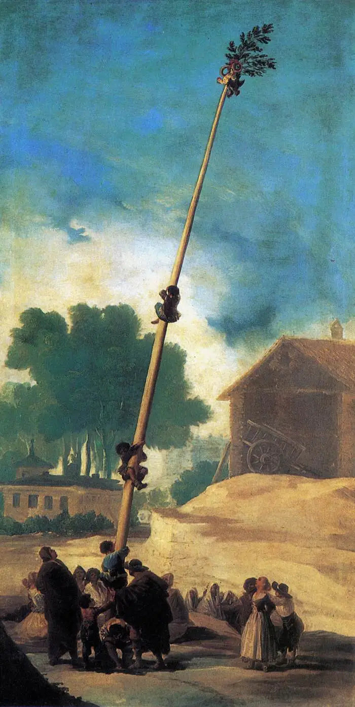 Reproduction du tableau « Le Mât de cocagne - Francisco de Goya » par Alpha Reproduction en peinture à l’huile