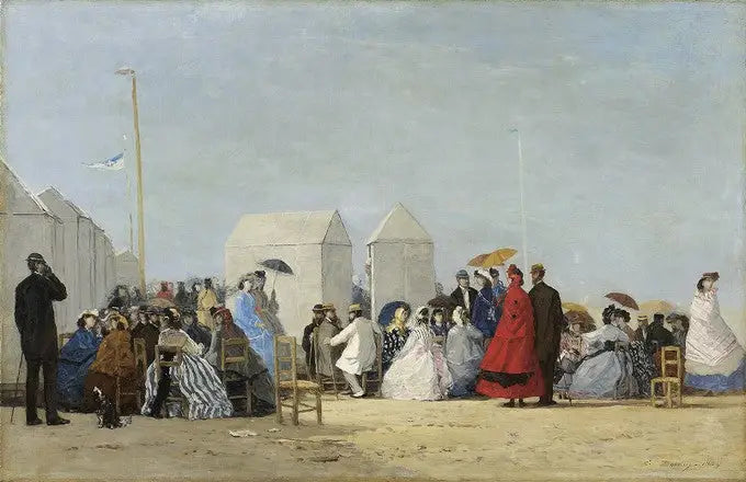 La plage de Trouville à l'heure du bain - Eugène Boudin