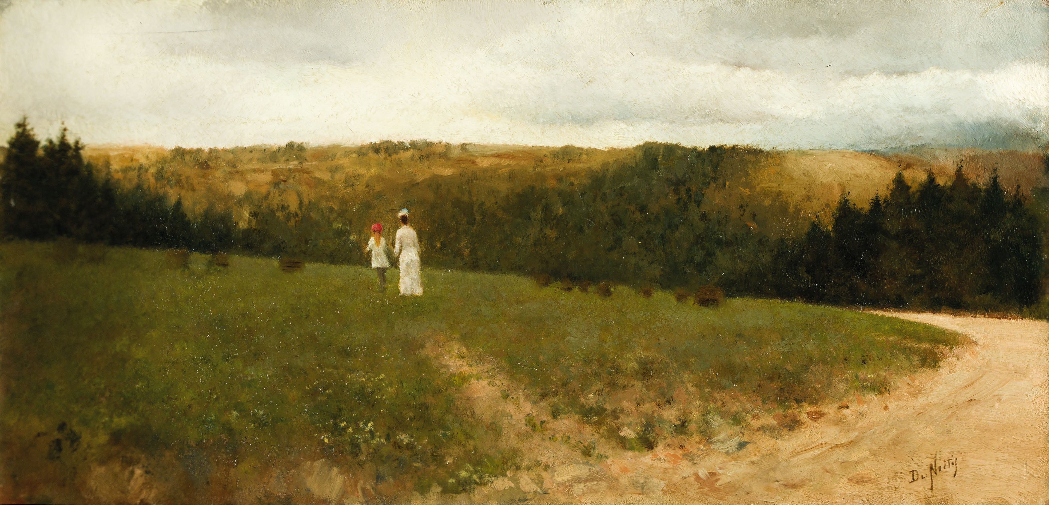 Paysage avec des figures - Giuseppe De Nittis