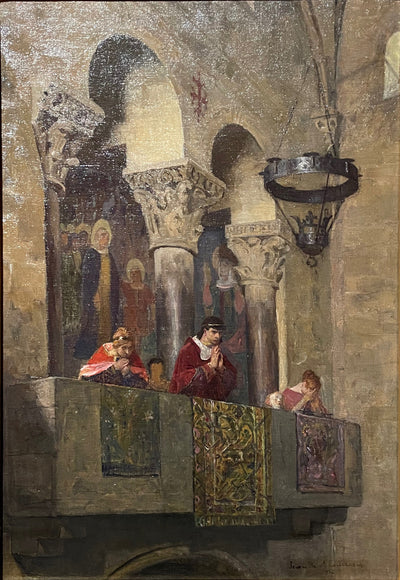Raimond VI, comte de Toulouse, en prière dans une église - Jean-Paul Laurens