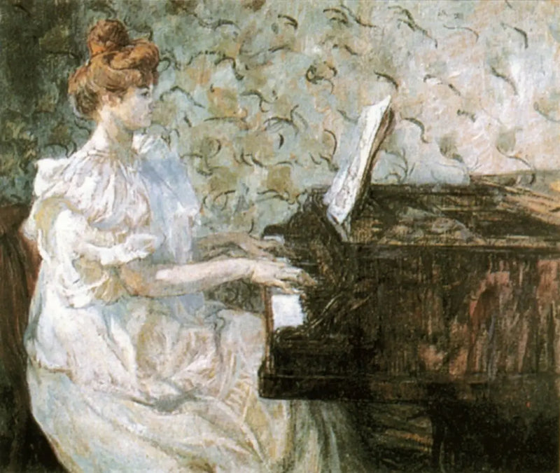 Madame Misia Natanson au piano - Henri de Toulouse-Lautrec