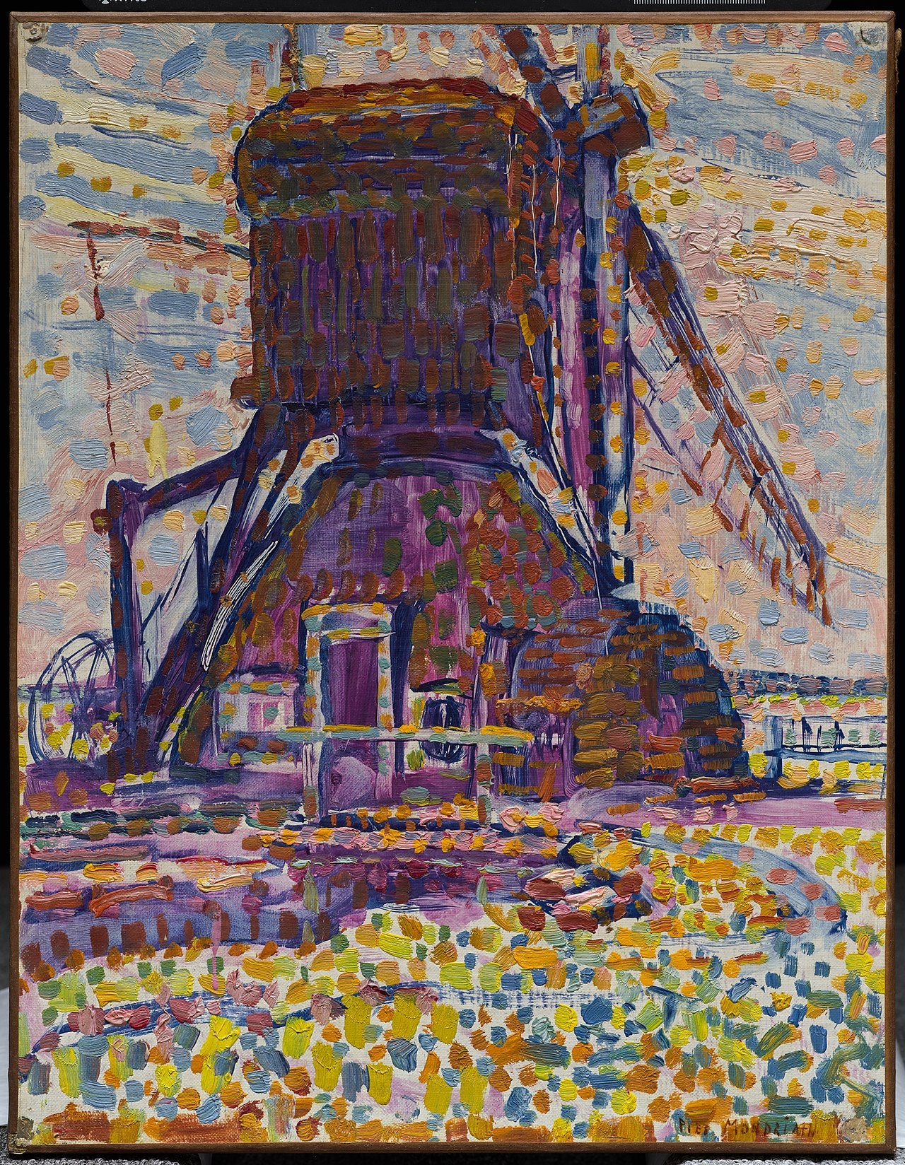 Le Moulin de Winkel, version pointilliste - Piet Mondrian