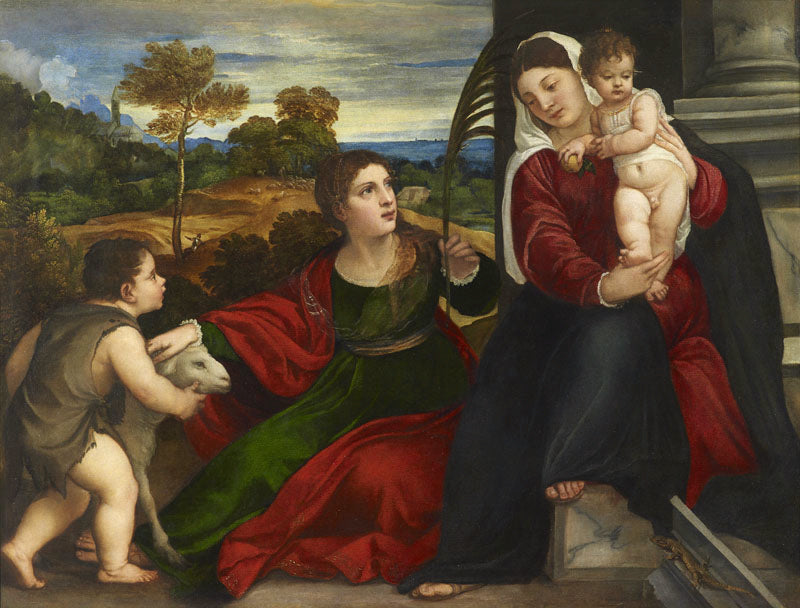 La Vierge, l'Enfant, sainte Agnès et saint Jean-Baptiste - Titian