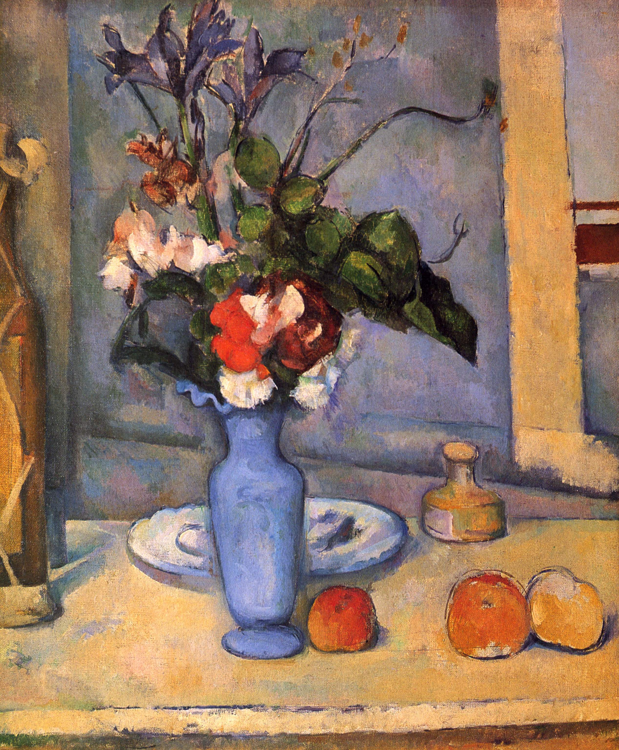 Reproduction du tableau « Le Vase bleu - Paul Cézanne » par Alpha Reproduction en peinture à l’huile