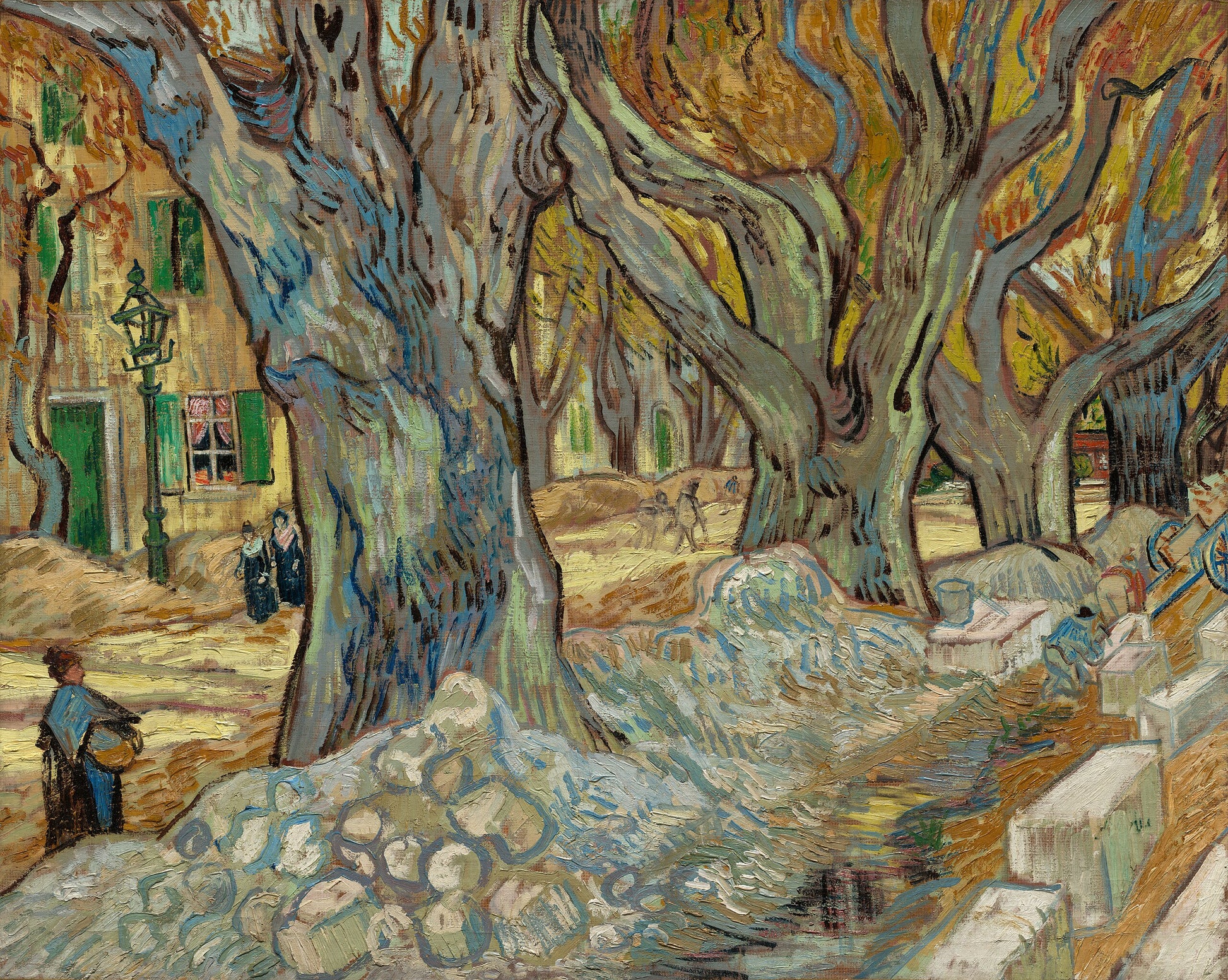 Les grands platanes (Travailleurs de la route à Saint-Rémy) - Vincent van Gogh