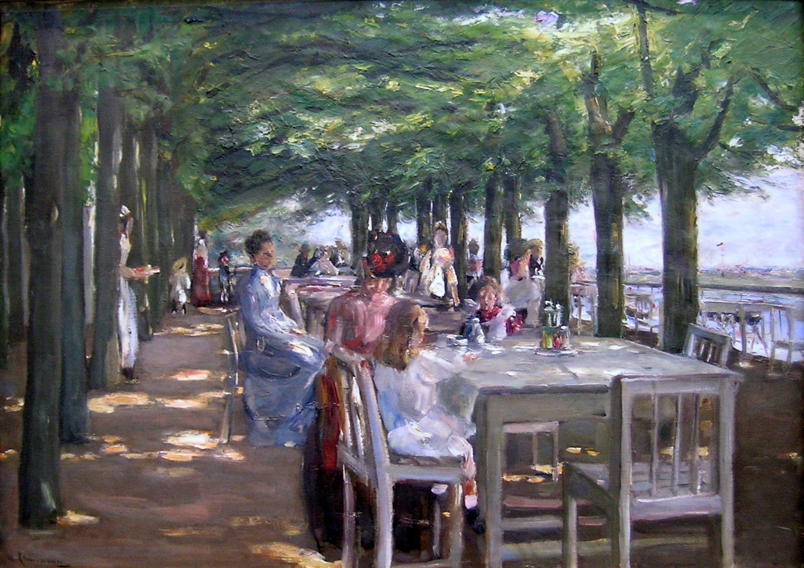 La terrasse de l'hôtel Louis C. Jacob à Nienstedten sur l'Elbe - Max Liebermann