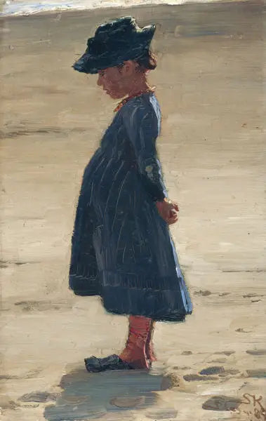 Petite fille debout sur la plage sud de Skagens - Peder Severin Krøyer - Alpha Reproduction