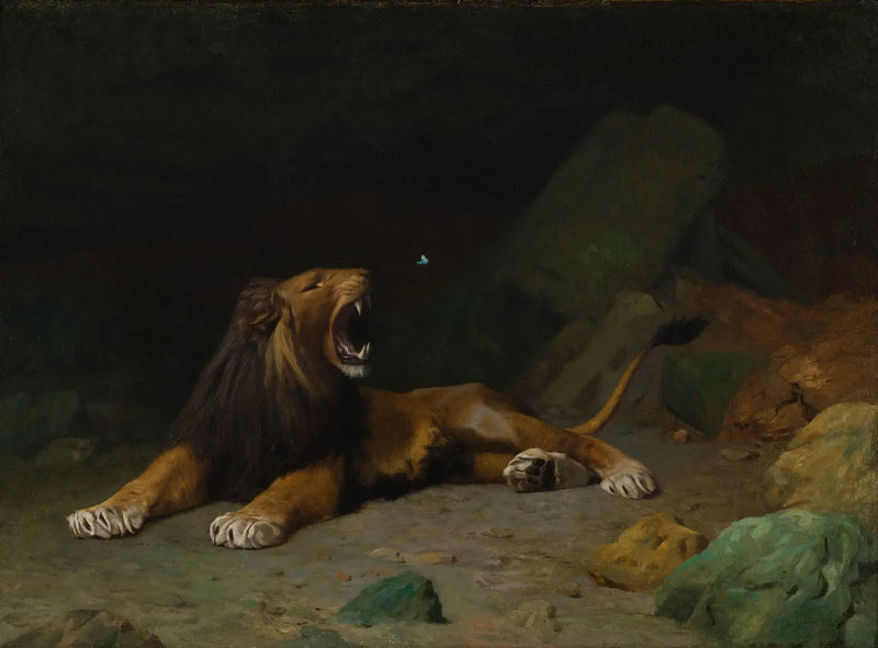 Lion tentant de saisir un papillon - Jean-Léon Gérôme
