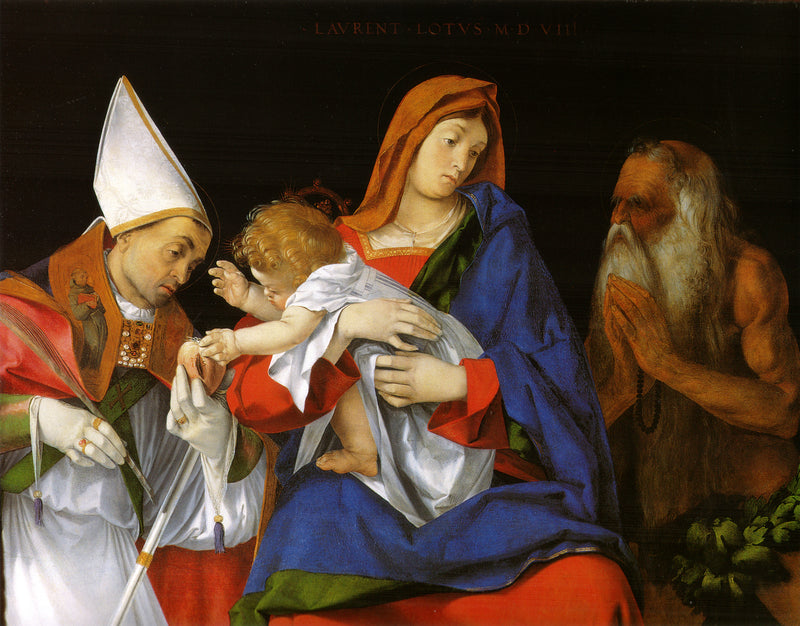 Vierge à l'Enfant avec les saints Ignace d'Antioche et Onuphre - Lorenzo Lotto