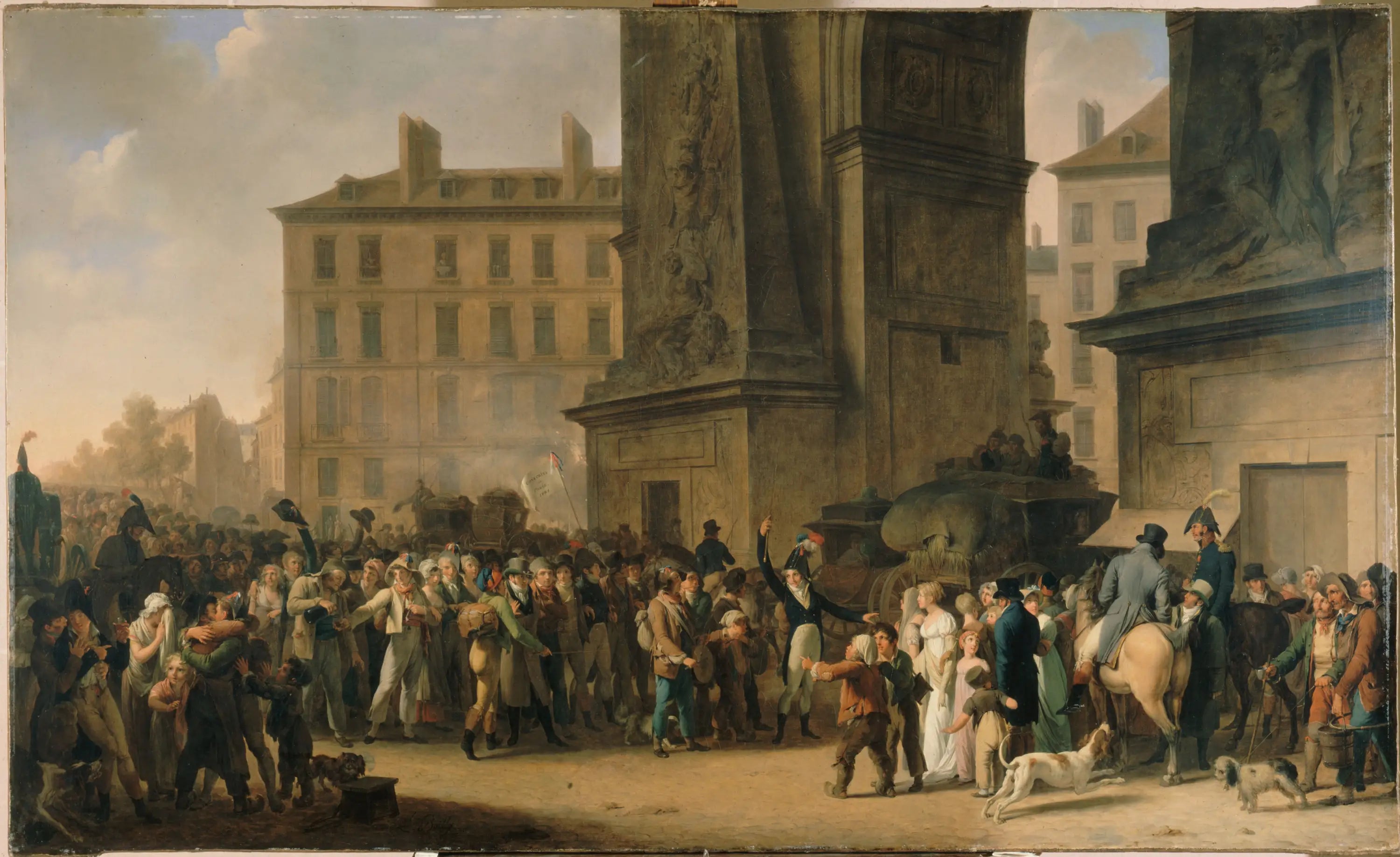 Les Conscrits de 1807 défilant devant la porte Saint-Denis - Louis-Léopold Boilly - Alpha Reproduction