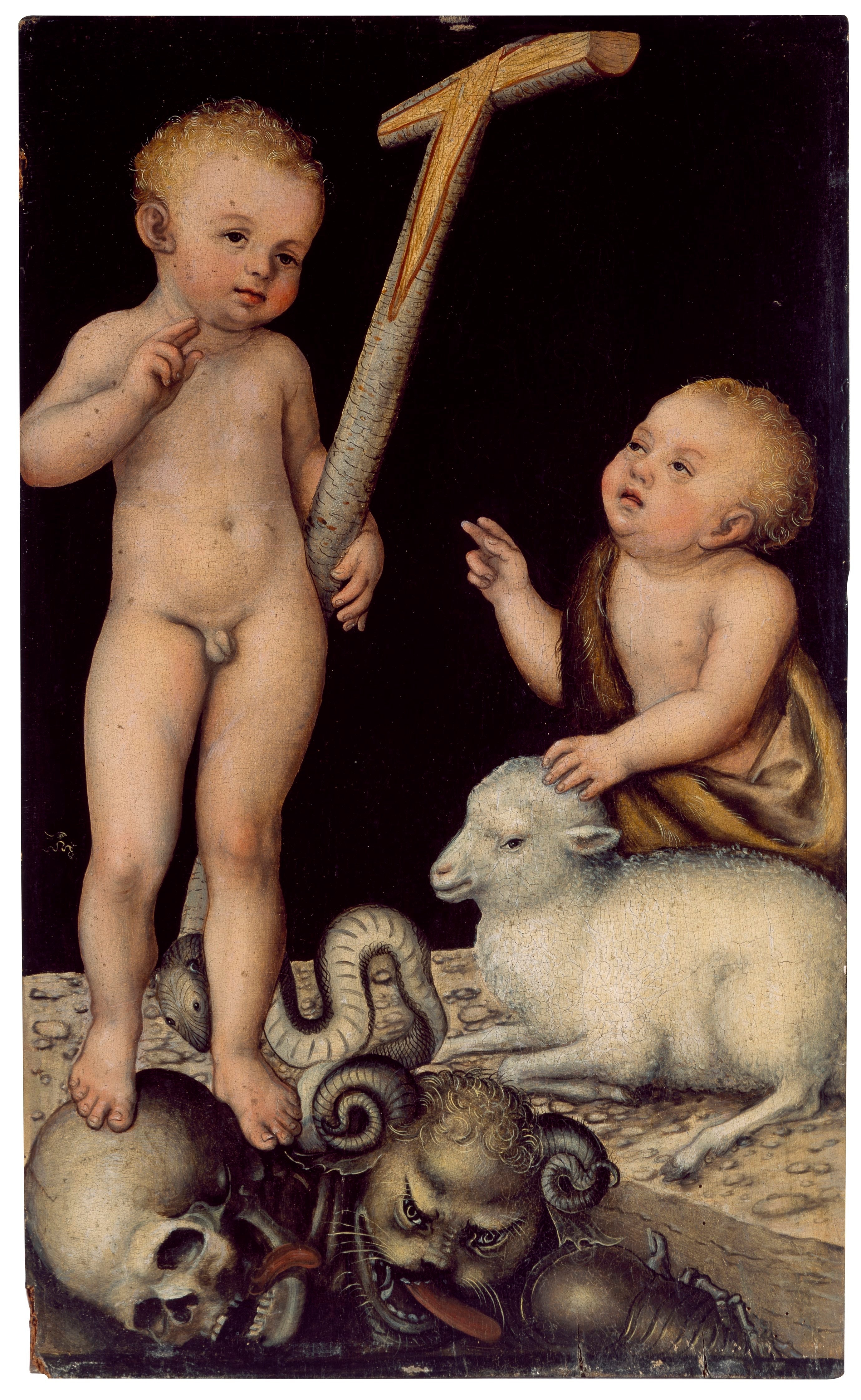 Le bébé Jésus adoré par Jean Baptiste enfants - Lucas Cranach the Elder
