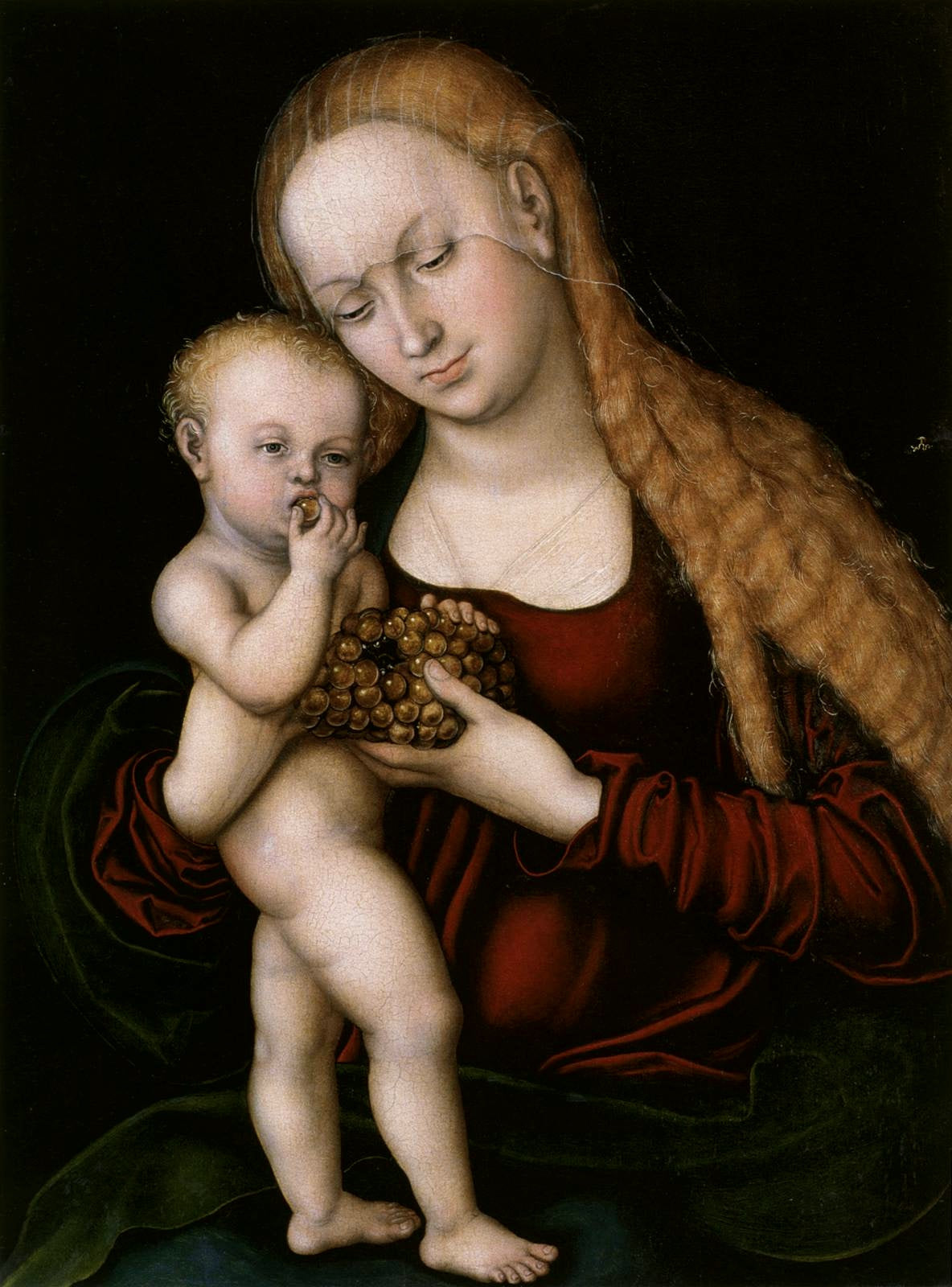 Vierge à l'Enfant grignotant des raisins - Lucas Cranach the Elder